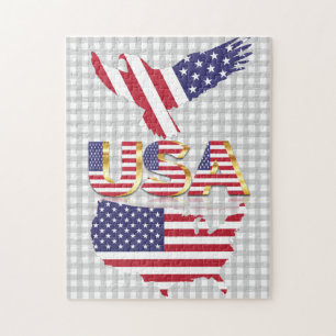 United States - American Eagle Flag - USA Flag - Jigsaw Puzzle
