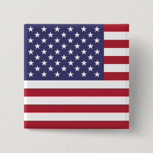 United States (American) Flag 15 Cm Square Badge