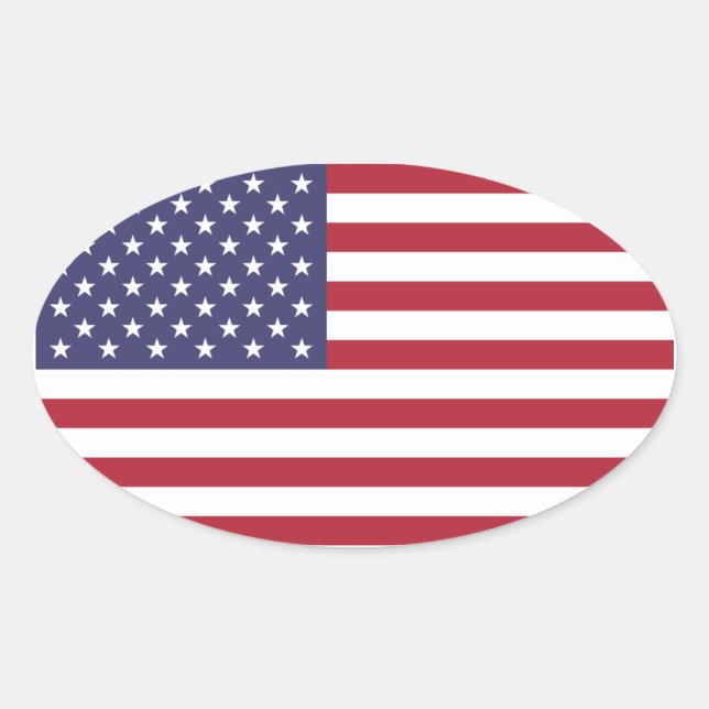 United States/American Flag, USA/US Oval Sticker (Front)