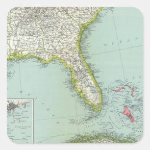 United States and Bahamas Square Sticker