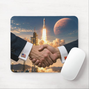 United States and China Handshake Agreement Mouse Pad