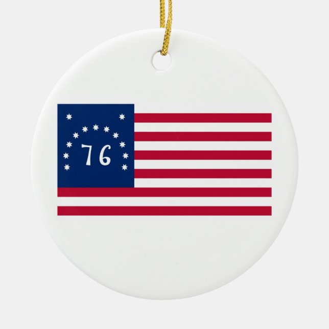 United States Bennington Flag Spirit of 76 Ceramic Tree Decoration (Front)