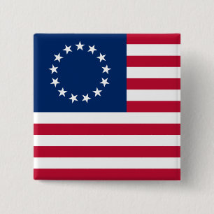 United States Betsy Ross Flag 15 Cm Square Badge