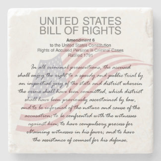 United States Bill Of Rights. Sixth Amendment Stone Coaster