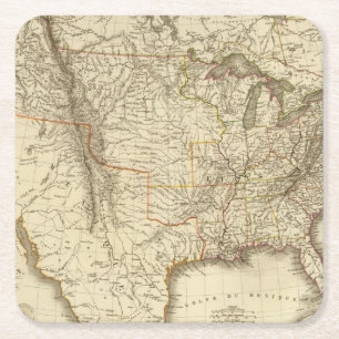 United States, Canada Square Paper Coaster