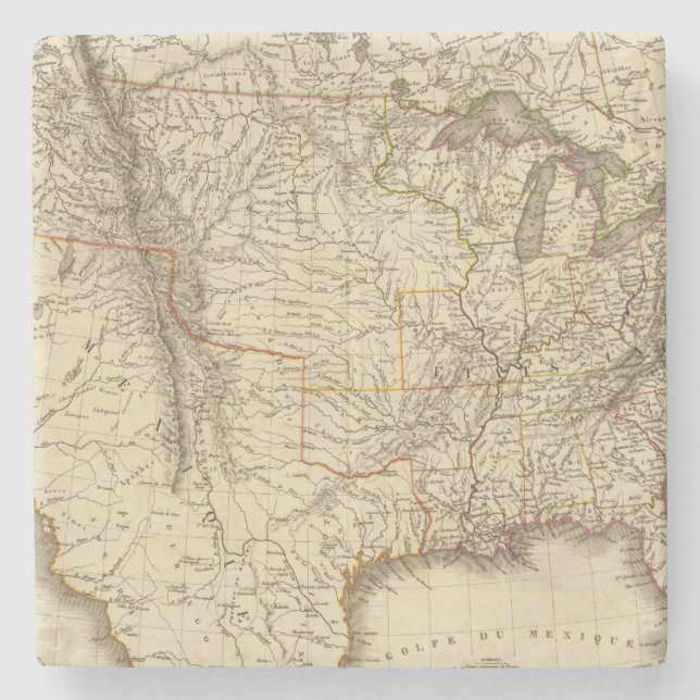 United States, Canada Stone Coaster (Front)