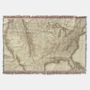 United States, Canada Throw Blanket