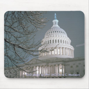 United States Capitol Building in Winter Dress Mouse Pad