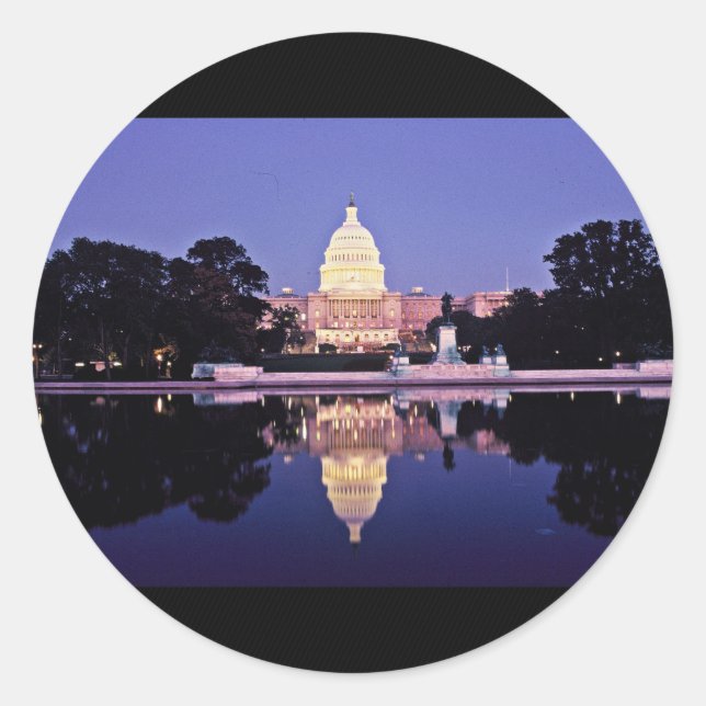 United States Capitol Classic Round Sticker (Front)