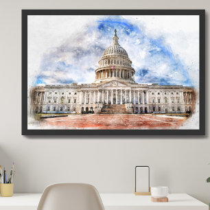United States Capitol close up in Washington DC  Photo Print