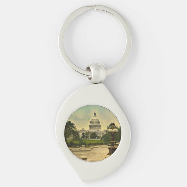 United States Capitol from Library Steps Date 1898 Key Ring (Front)