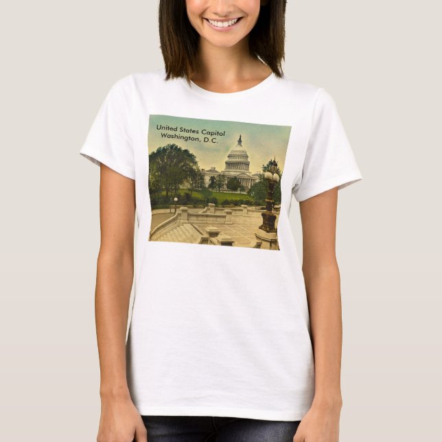 United States Capitol from Library Steps Date 1898 T-Shirt (Front)