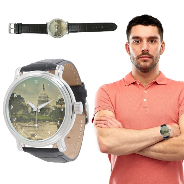 United States Capitol from Library Steps Date 1898 Watch (United States Capitol from Library Steps Date 1898 Watch)