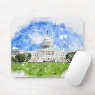 United States Capitol in Washington DC Pastel Draw Mouse Pad