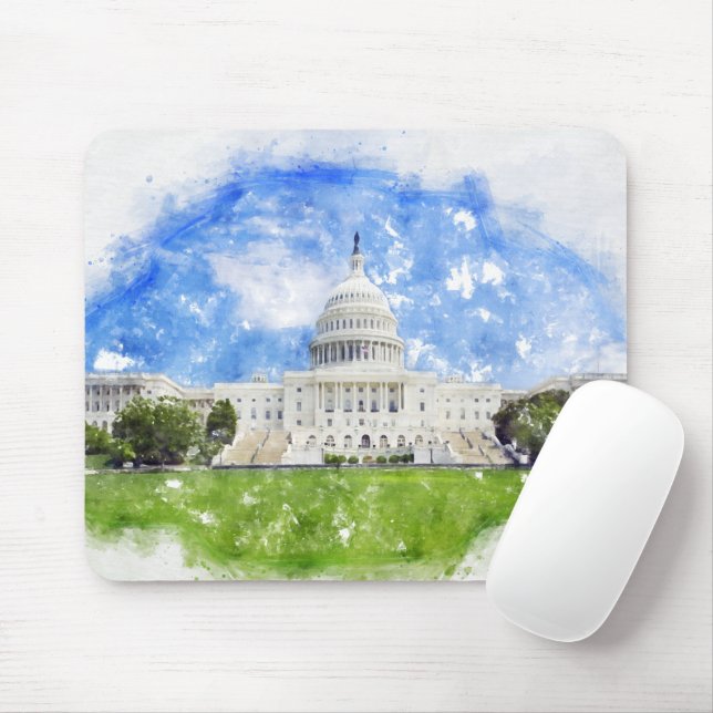 United States Capitol in Washington DC Pastel Draw Mouse Pad (With Mouse)