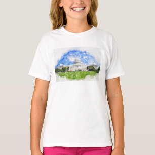 United States Capitol in Washington DC Pastel Draw T-Shirt