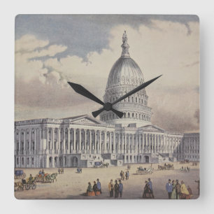 United States Capitol Washinton DC Square Wall Clock