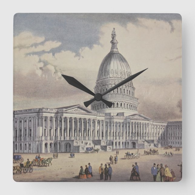 United States Capitol Washinton DC Square Wall Clock (Front)