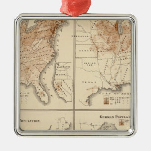 United States Census maps, 1870 Metal Ornament