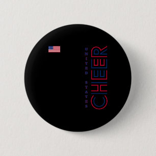 United States Cheerleading Patriotic Red White Blu 6 Cm Round Badge