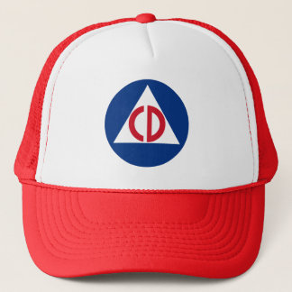United States Civil Defence Logo Vintage Symbol Trucker Hat