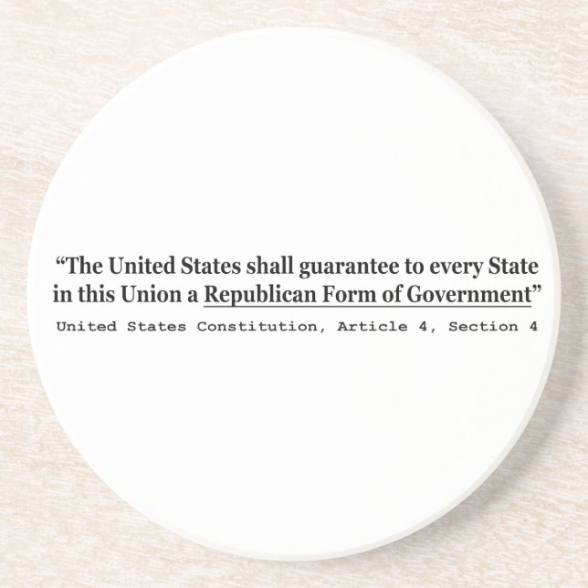United States Constitution Article 4 Section 4 Coaster (Front)