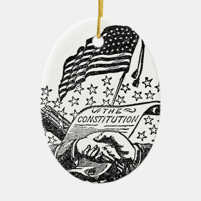 United States Constitution Ceramic Tree Decoration (Front)