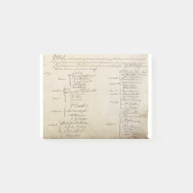 United States Constitution Signatures Post-it Notes (Front)