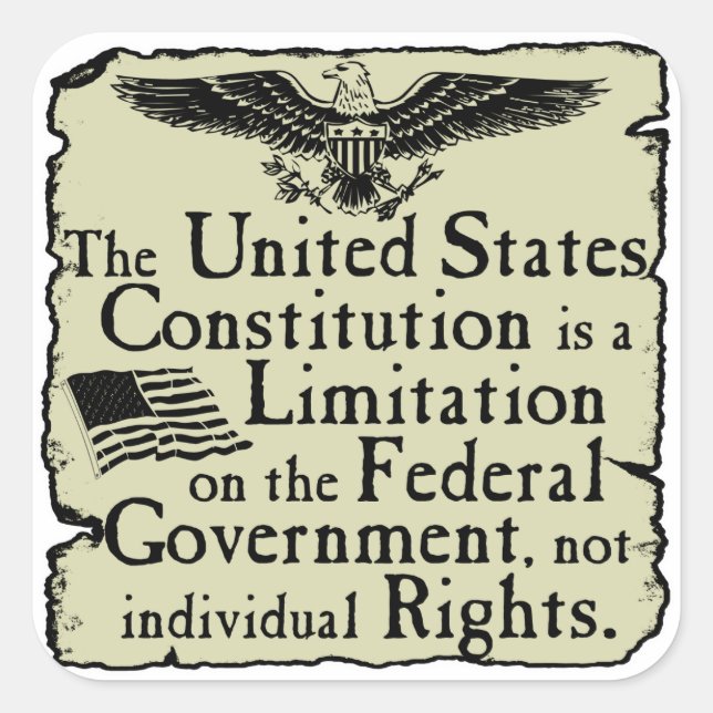 United States Constitution Square Sticker (Front)