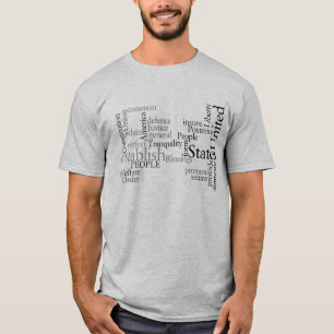 UNITED STATES CONSTITUTION WORD PRINT T-Shirt