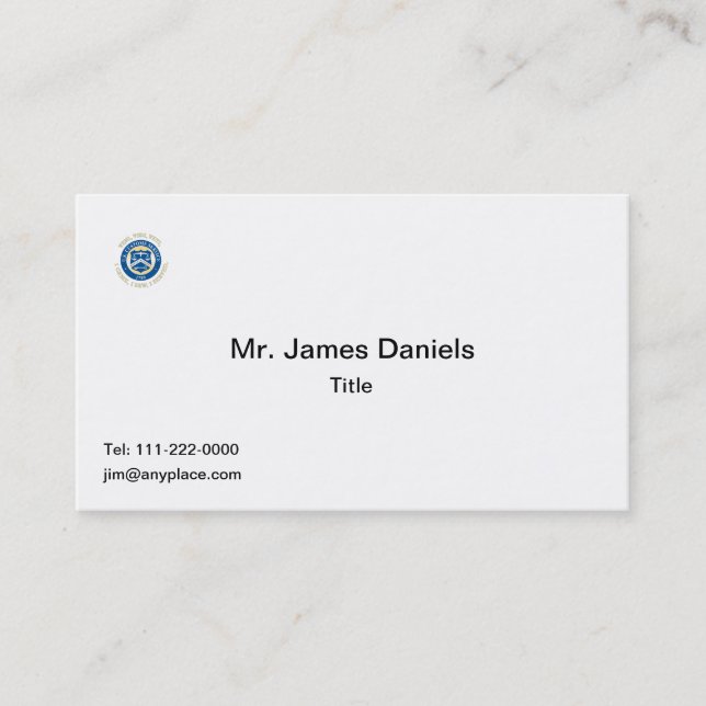 United States Customs Service Business Card (Front)