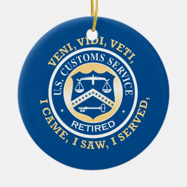 United States Customs Service Retired Ceramic Ornament (Front)