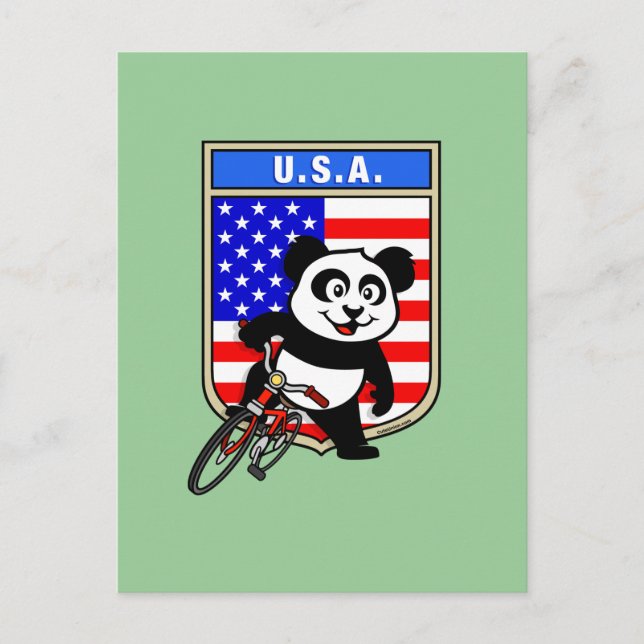 United States Cycling Panda Postcard (Front)
