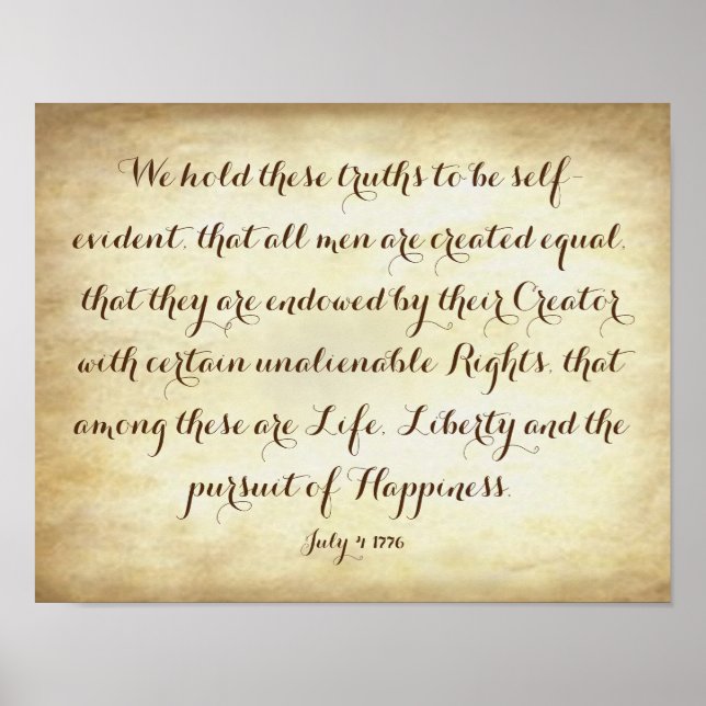 United States Declaration of Independence 1776 Poster (Front)