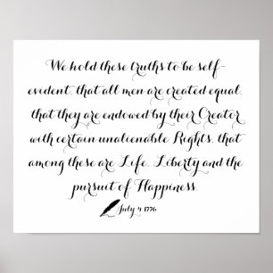 United States Declaration of Independence 1776 Poster