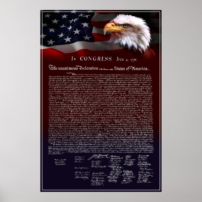 United States Declaration of Independence 1776 Poster (Front)