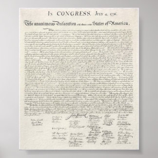 United States Declaration of Independence Poster