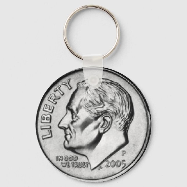 United States Dime Key Chain. Ring (Front)