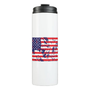 United States Distressed Flag Thermal Tumbler