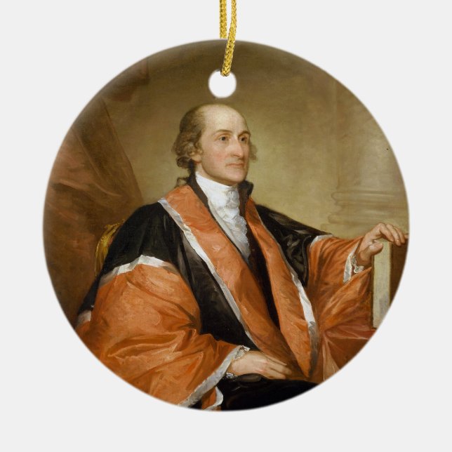 United States First Supreme Court Justice John Jay Ceramic Tree Decoration (Front)
