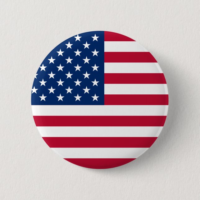 United States Flag 6 Cm Round Badge (Front)