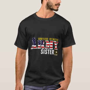 United States Flag Aamerican Army Sister Veteran T-Shirt