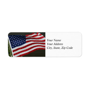 United States Flag Address Label Return Address Label