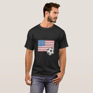 United States flag and crayon-style soccer ball T-Shirt