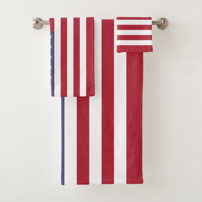 United States Flag Bath Towel Set (Insitu)