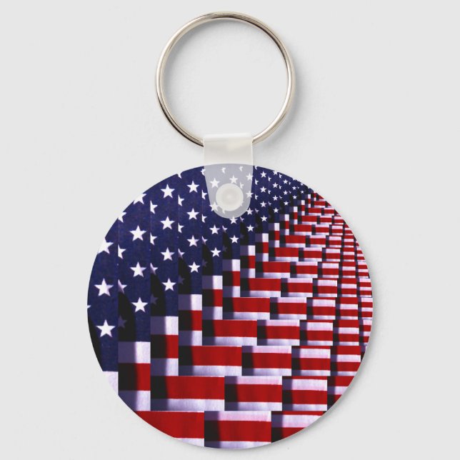 United States Flag-digital art_ Key Ring (Front)
