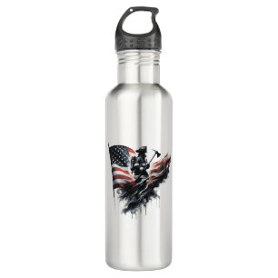  United States Flag. Firefighter 710 Ml Water Bottle