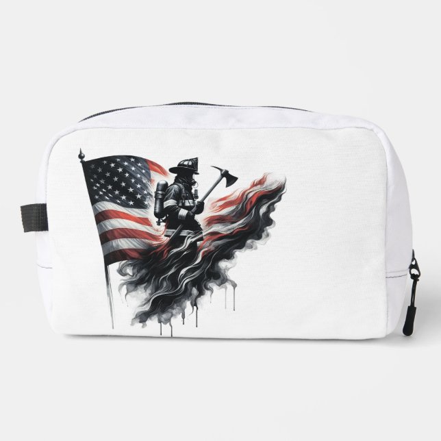  United States Flag. Firefighter Dopp Kit (Front)