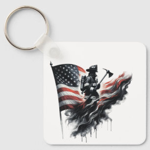 United States Flag. Firefighter Key Ring