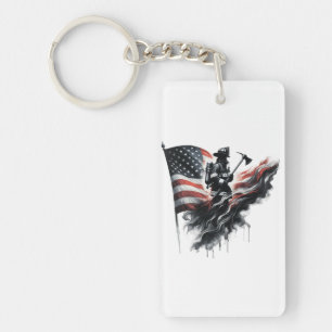United States Flag. Firefighter Key Ring